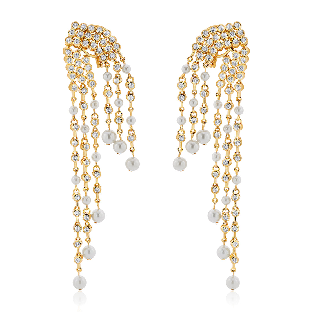 Amara Waterfall Pearl Earrings