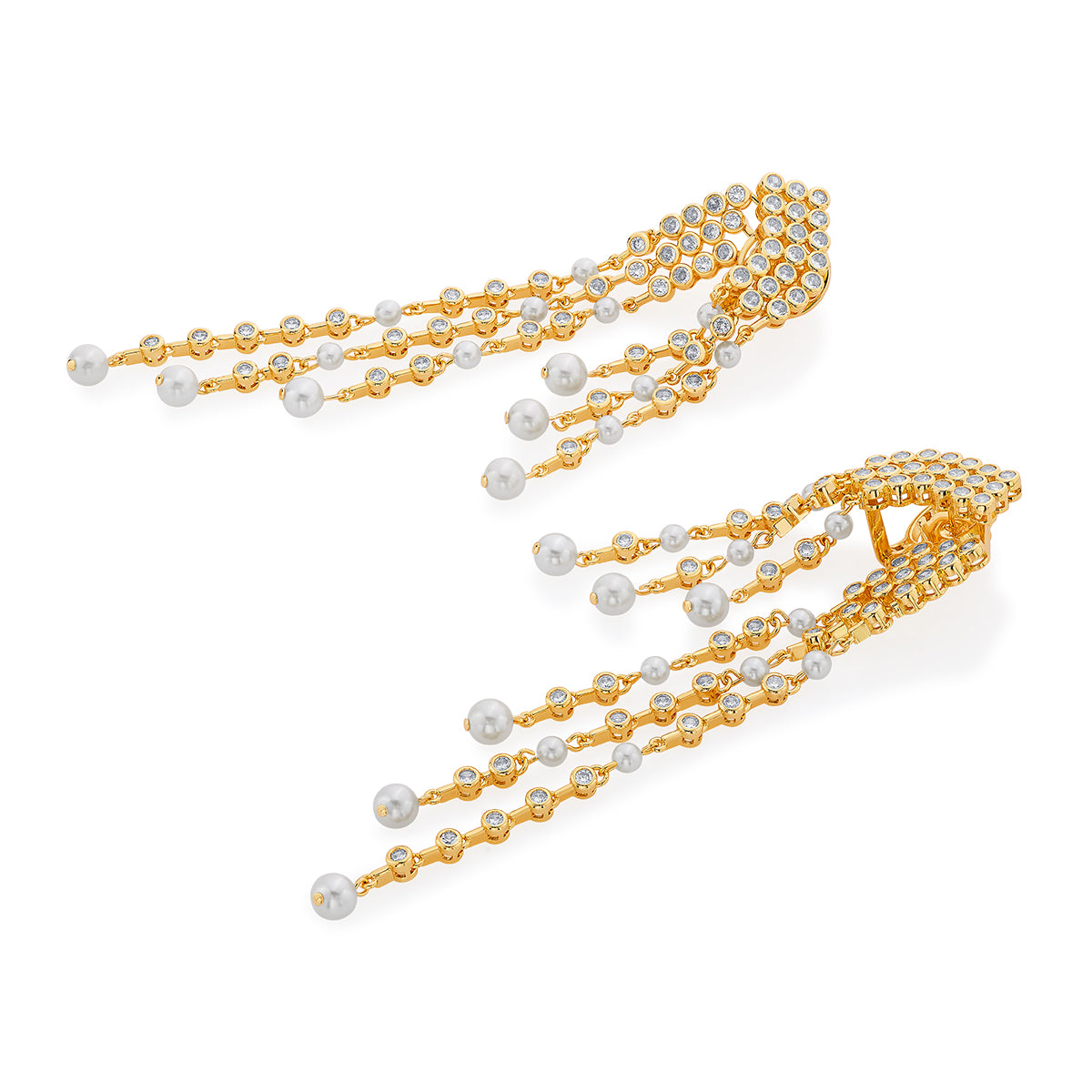 Amara Waterfall Pearl Earrings - Isharya | Modern Indian Jewelry
