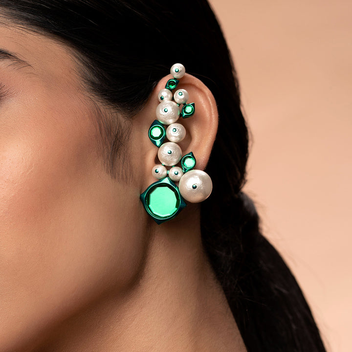 Zeenat Pearl Vine Earrings - Isharya | Modern Indian Jewelry