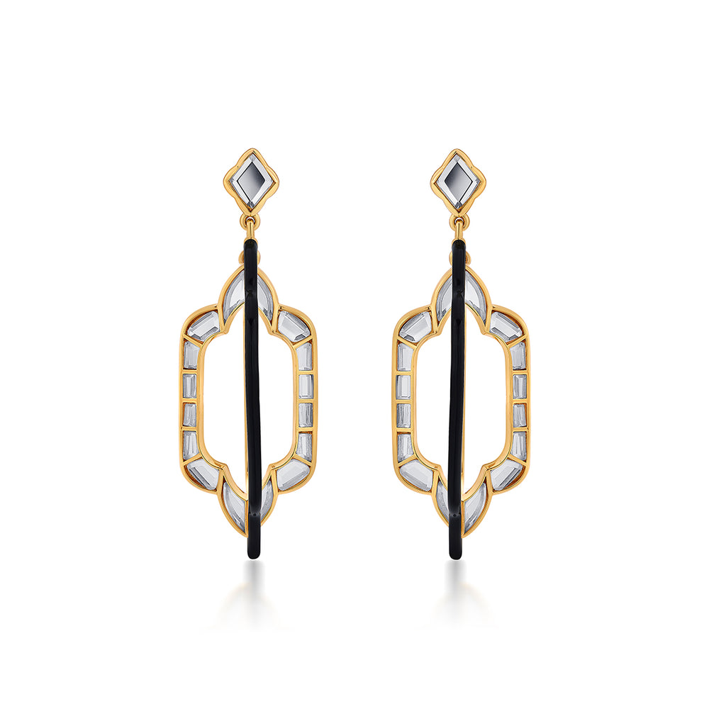 Amina Mirror Long Earrings