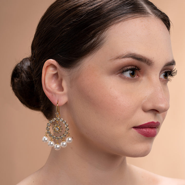 Amara CZ Pearl Jhumka Earring - Isharya | Modern Indian Jewelry