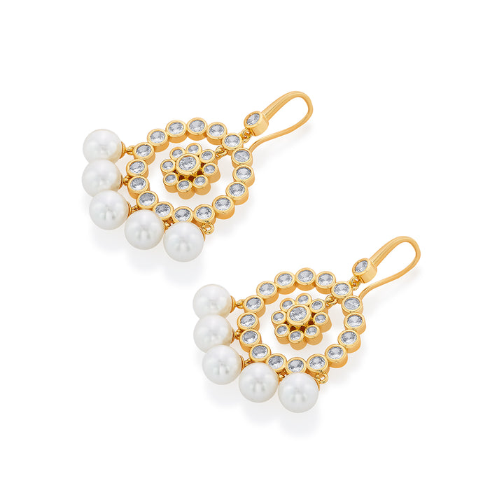 Amara CZ Pearl Jhumka Earring - Isharya | Modern Indian Jewelry