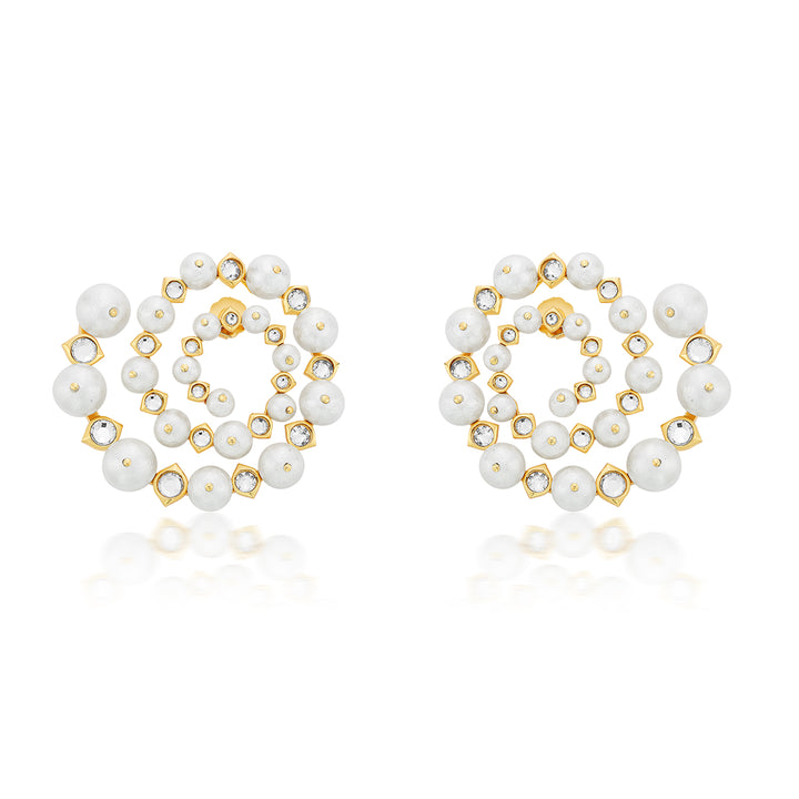 Amara Pearl Swirl Earrings - Isharya | Modern Indian Jewelry