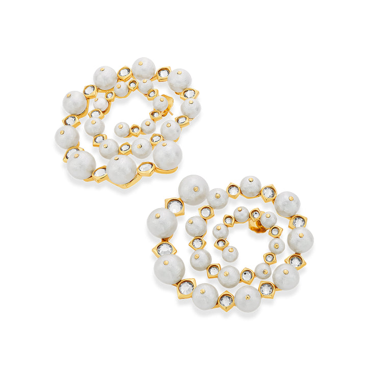 Amara Pearl Swirl Earrings - Isharya | Modern Indian Jewelry