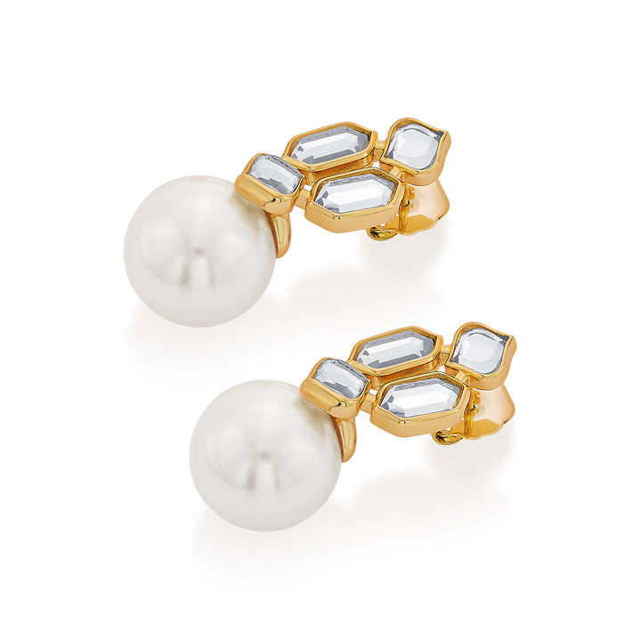 Amara Small Drop Pearl Stud Earrings - Isharya | Modern Indian Jewelry