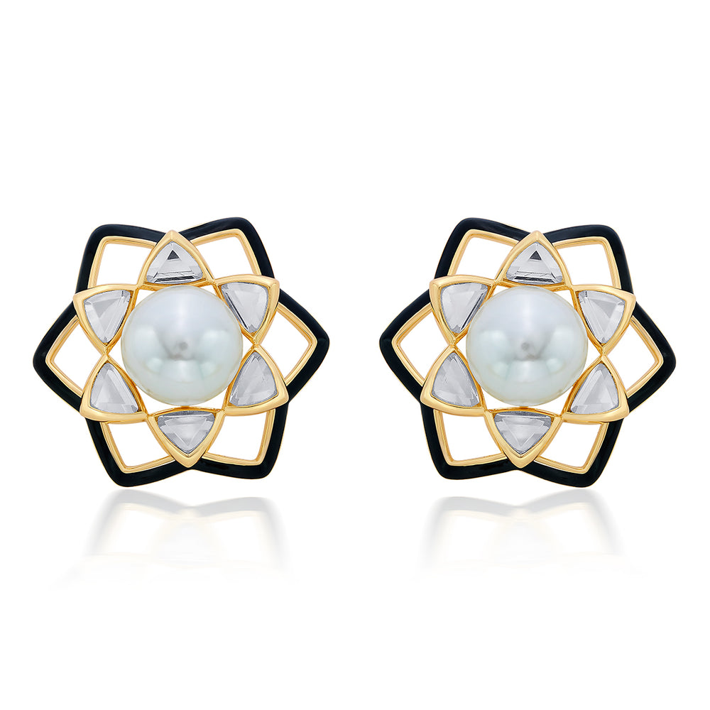 Amina Midnight Pearl Earrings