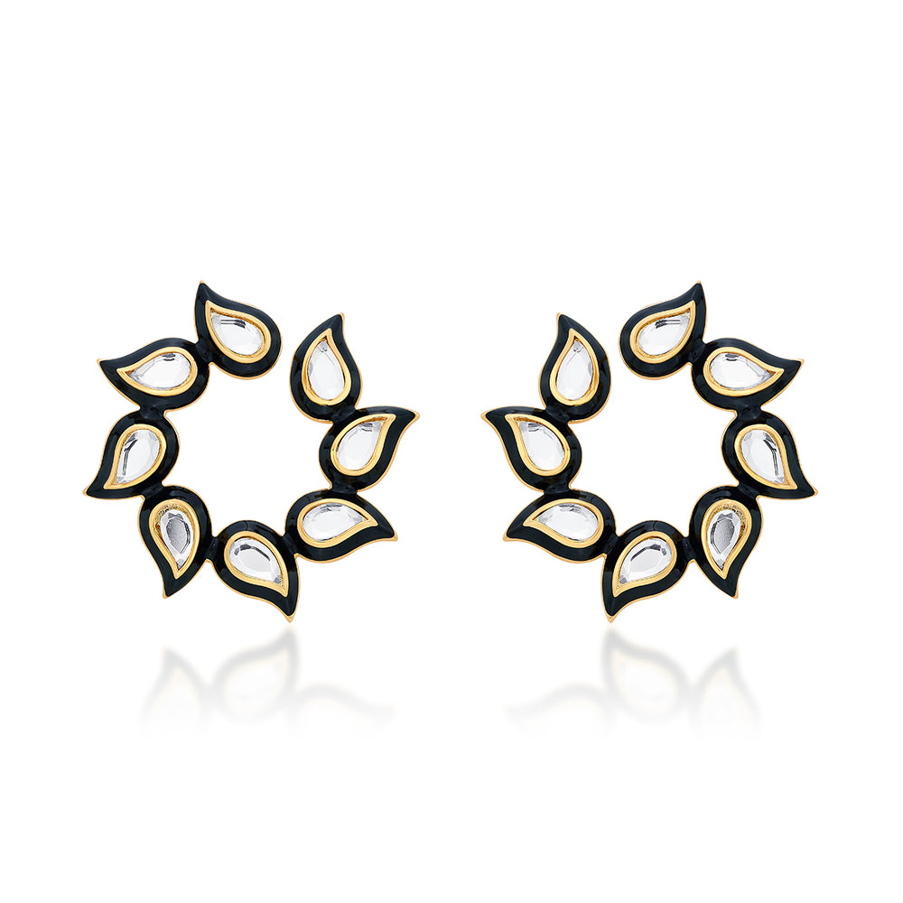 Amina Enamel Mirror Earrings