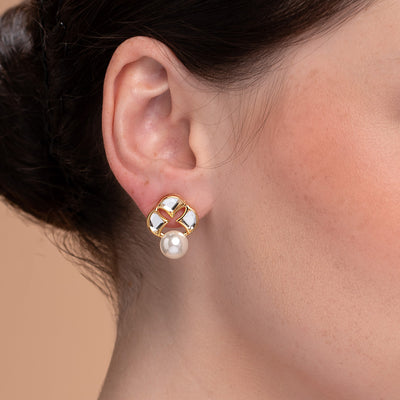 Amara Statement Pearl Stud Earrings - Isharya | Modern Indian Jewelry