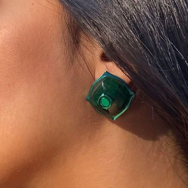 Sultana Dome Stud Earrings - Isharya | Modern Indian Jewelry