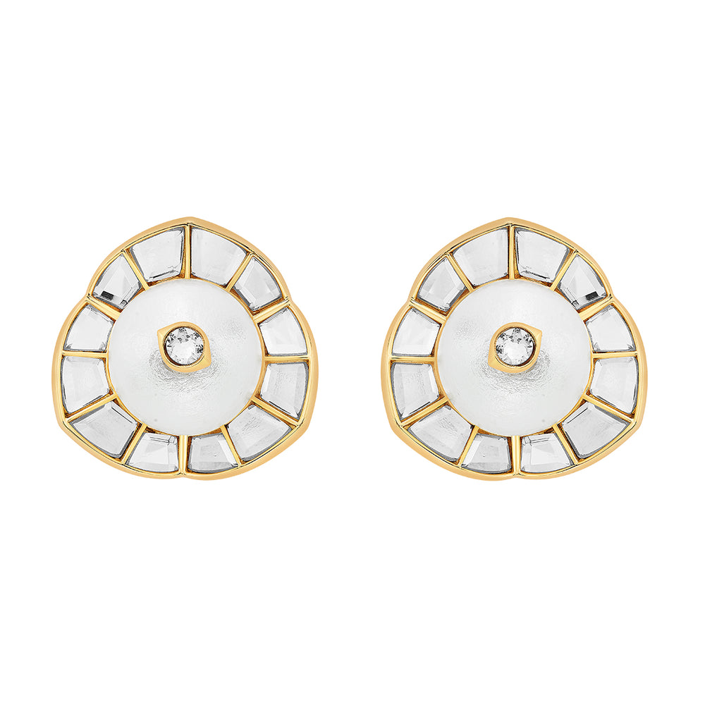 Amara Pearl Circle Stud Earrings