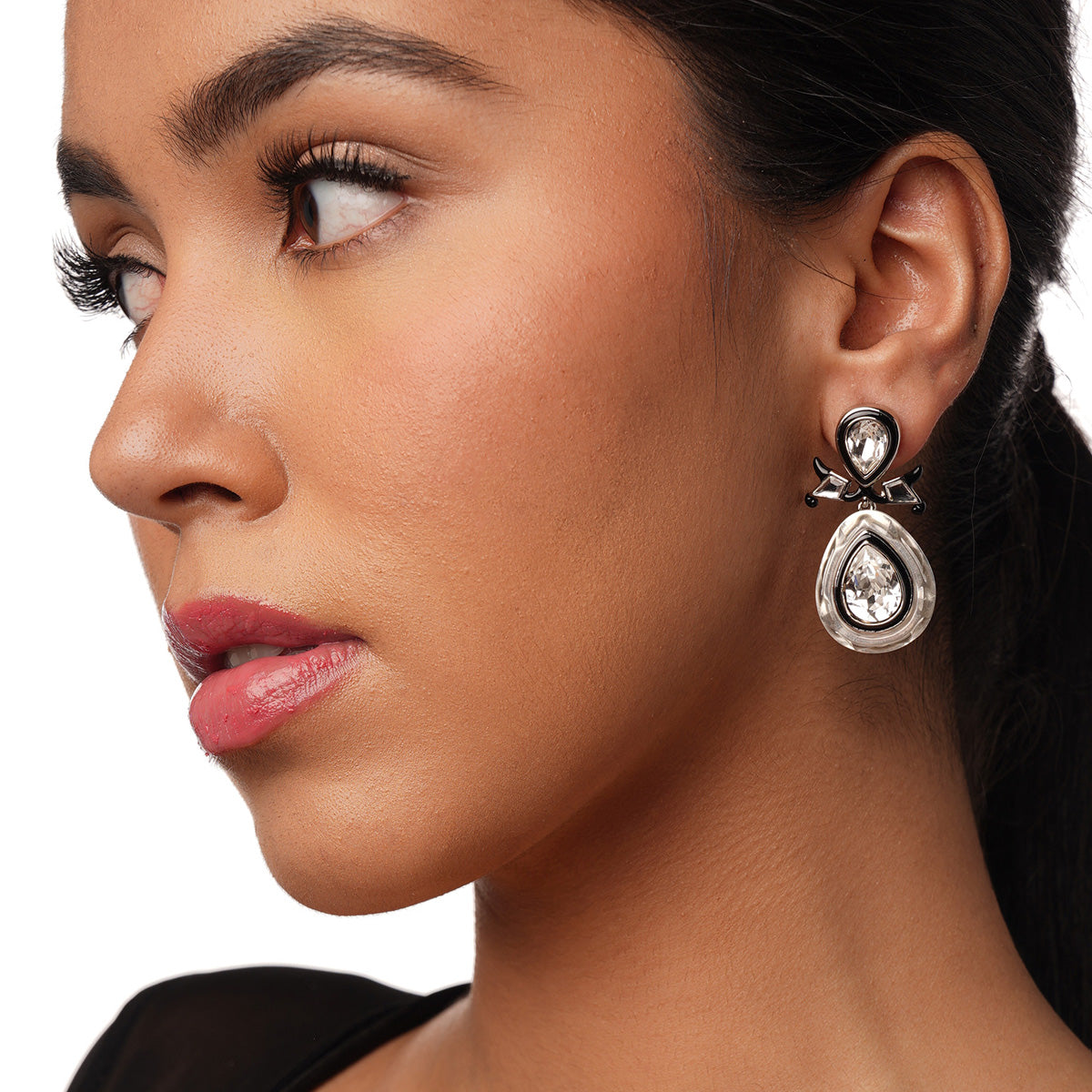 Bougie Infinity Cut Crystal Drop Earrings - Isharya | Modern Indian Jewelry