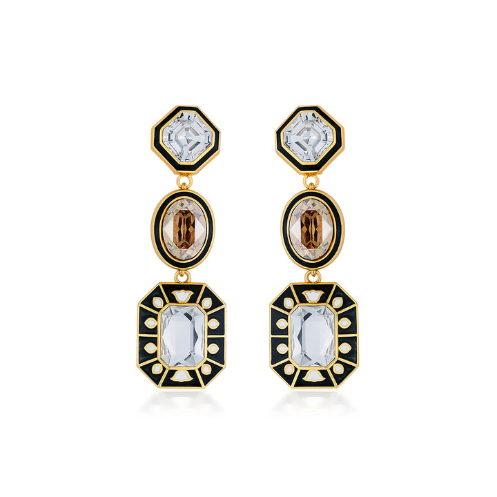Blaze Multi Crystal Dangler Earrings - Isharya | Modern Indian Jewelry