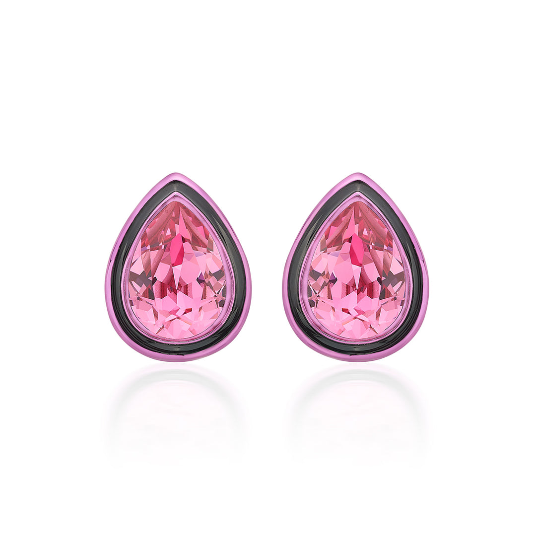 Bisou Pink Crystal Studs - Isharya | Modern Indian Jewelry