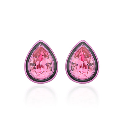 Bisou Pink Crystal Studs - Isharya | Modern Indian Jewelry