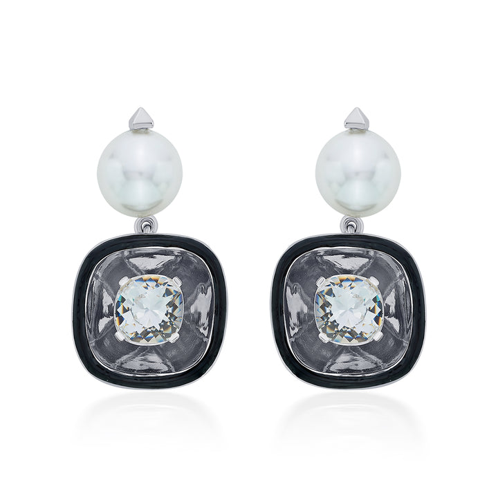 Bougie Glory Wrap Crystal & Pearl Earrings