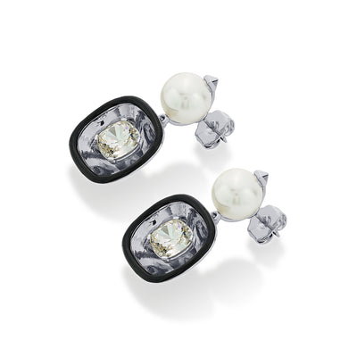 Bougie Glory Wrap Crystal & Pearl Earrings - Isharya | Modern Indian Jewelry