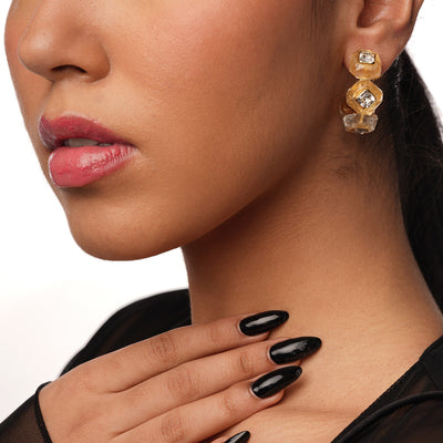 Bougie Infinity Cut Crystal Hoops - Isharya | Modern Indian Jewelry