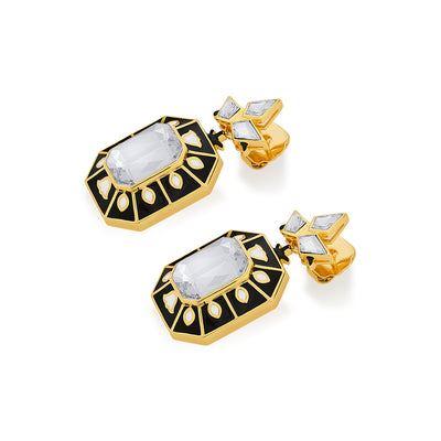 Blaze Crystal Enamel Earrings - Isharya | Modern Indian Jewelry