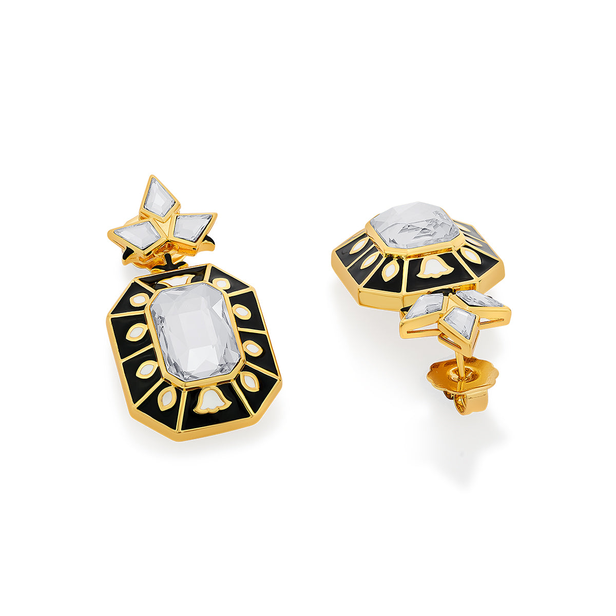 Blaze Crystal Enamel Earrings - Isharya | Modern Indian Jewelry