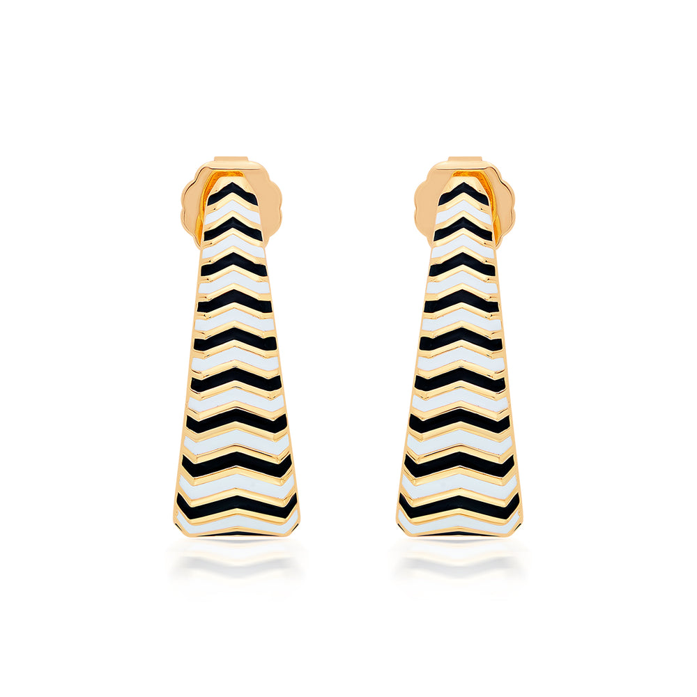 Chevron Oblong Enamel Hoops