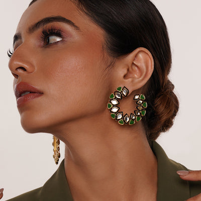 Begum Haute Evergreen Hoop Earrings - Isharya | Modern Indian Jewelry