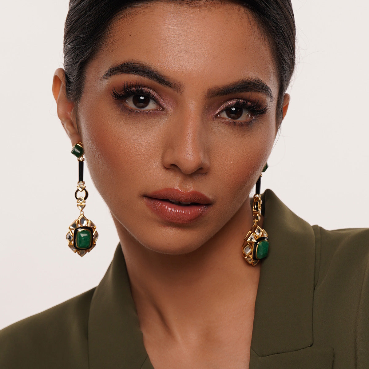 Begum Haute Evergreen Drop Earrings - Isharya | Modern Indian Jewelry
