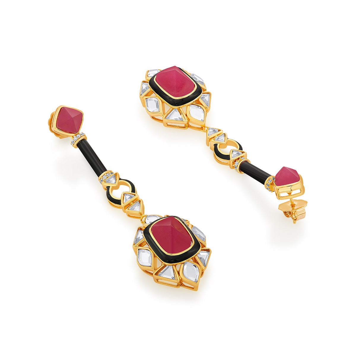 Begum Haute Pink Drop Earrings - Isharya | Modern Indian Jewelry