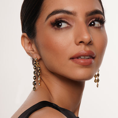 Just Jamiti Long Drop Earrings - Isharya | Modern Indian Jewelry