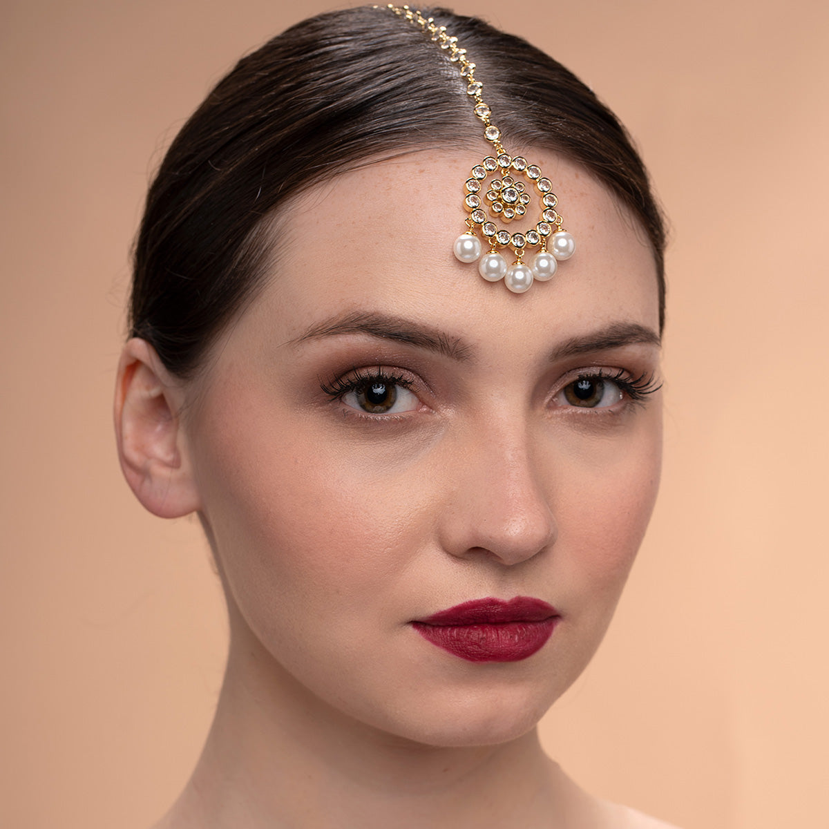 Amara Pearl CZ Maangtikka - Isharya | Modern Indian Jewelry