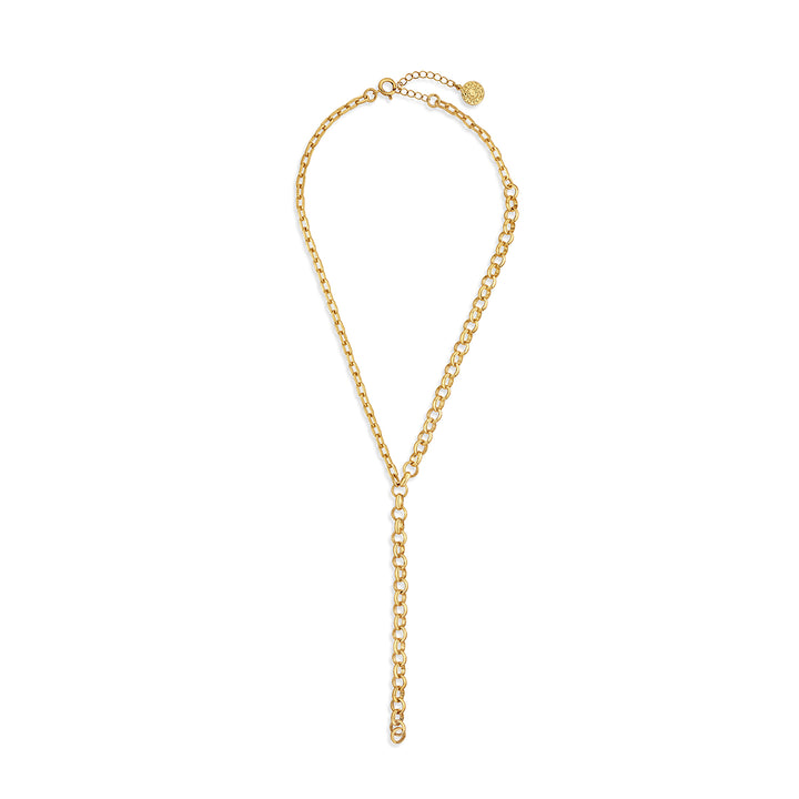 Dual Tone Chain-link Charm Necklace