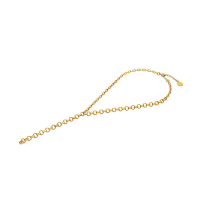 Dual Tone Chain-link Charm Necklace - Isharya | Modern Indian Jewelry