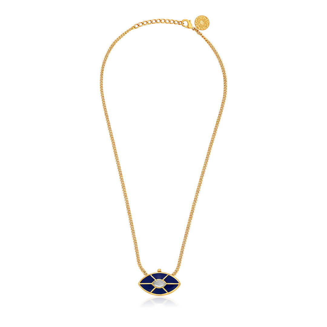 Gold Link Slim Halo Chain Necklace
