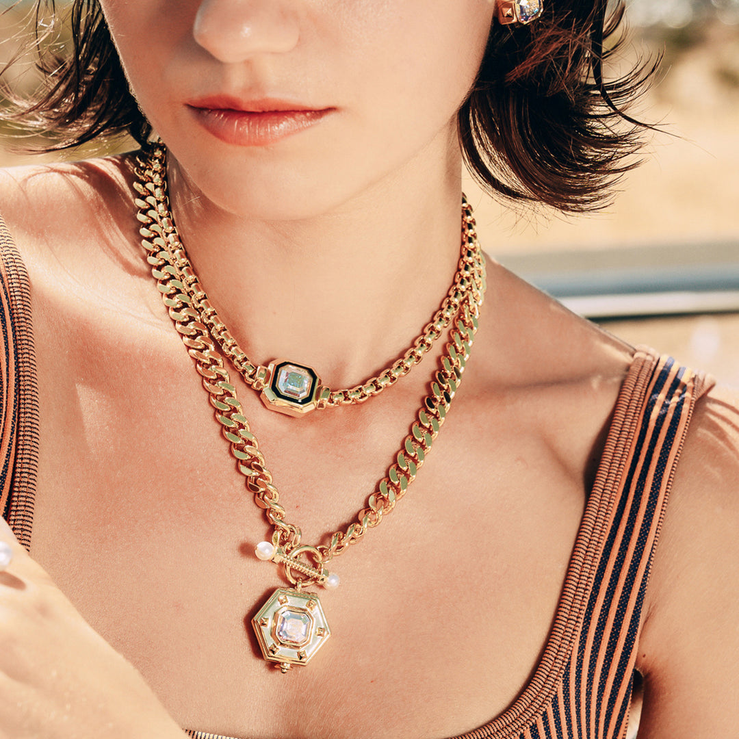 Abramović White Abalone Chain Link Necklace