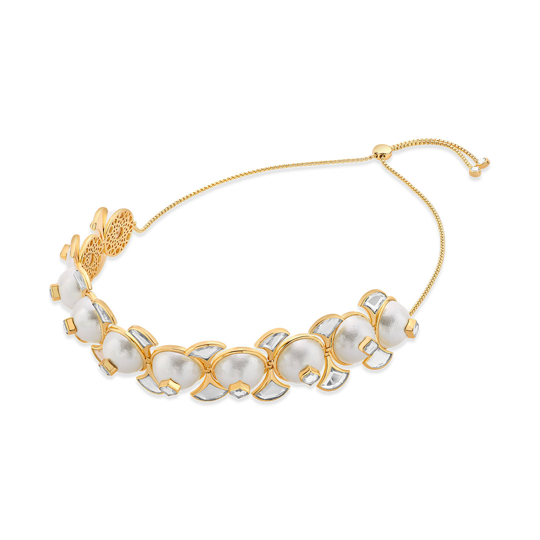 Amara Mirror Pearl Choker Necklace - Isharya | Modern Indian Jewelry