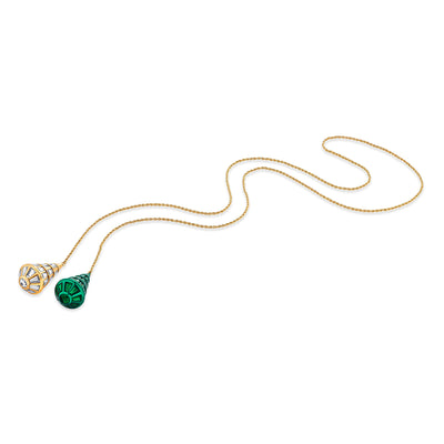 Sultana Green Mirror Necklace - Isharya | Modern Indian Jewelry