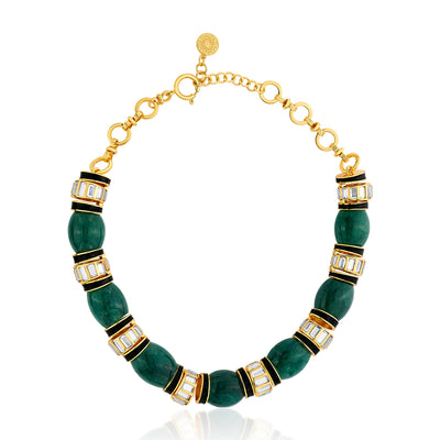 Zeenat Green Quartz Necklace - Isharya | Modern Indian Jewelry