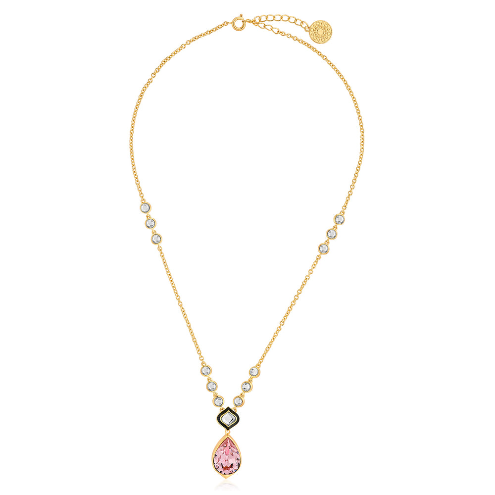 Amina Pink Crystal Necklace