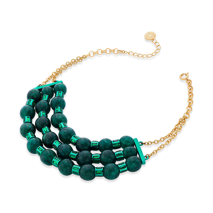 Sultana Green Quartz Choker Necklace - Isharya | Modern Indian Jewelry