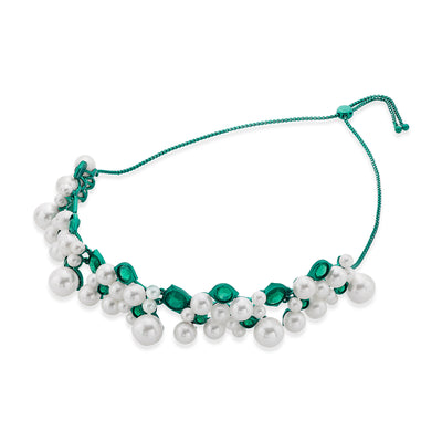 Zeenat Green Quartz Pearl Necklace - Isharya | Modern Indian Jewelry