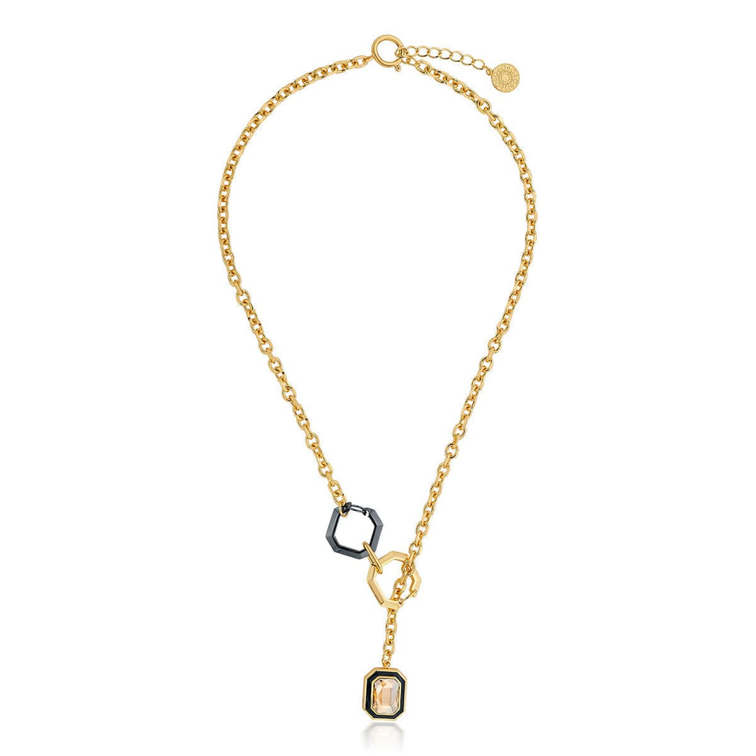 Bling Link Lock Crystal Necklace - Isharya | Modern Indian Jewelry