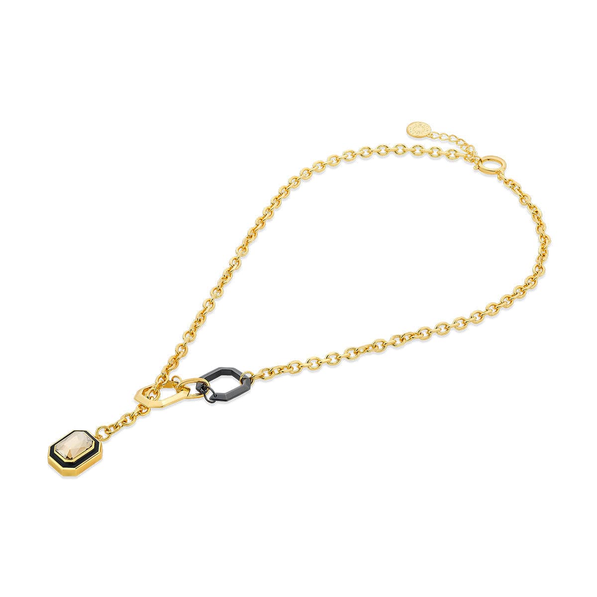 Bling Link Lock Crystal Necklace - Isharya | Modern Indian Jewelry