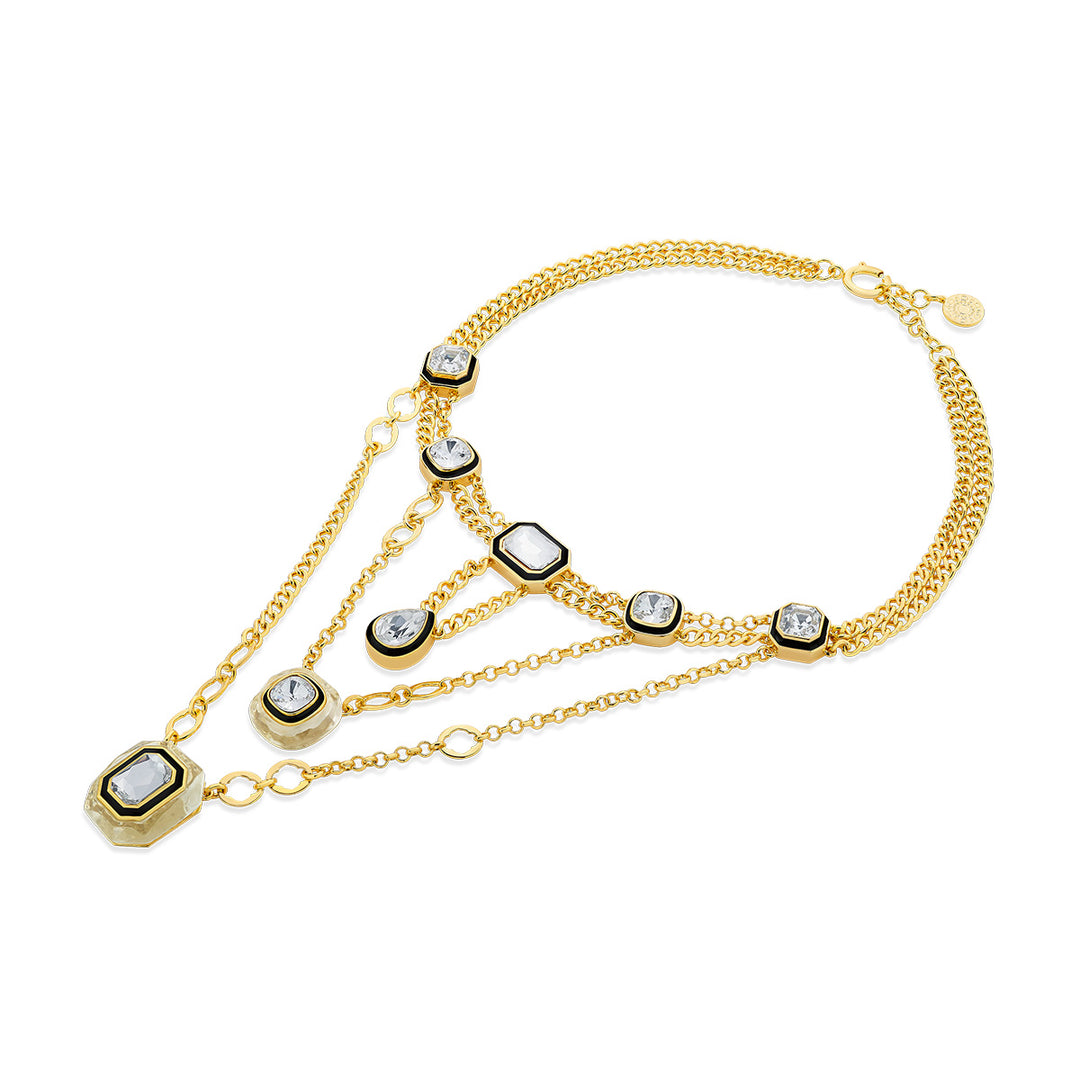 Bougie Infinity Cut Crystal Statement  Necklace - Isharya | Modern Indian Jewelry