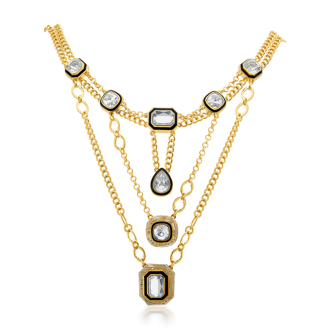 Bougie Infinity Cut Crystal Statement  Necklace - Isharya | Modern Indian Jewelry