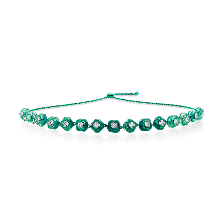 B-dazzle Infinity Cut Green Crystal Collar Necklace