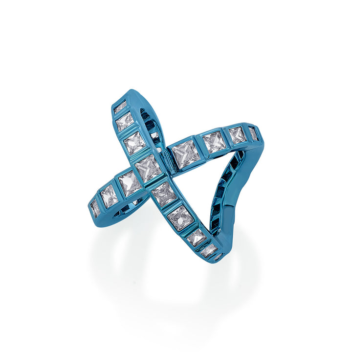 Aqua Blue Cross Ring