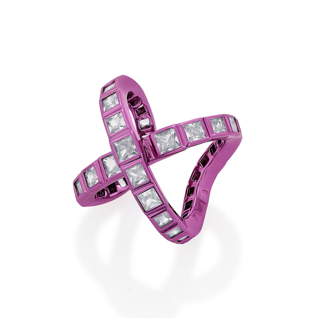 Rani Pink Cross Ring