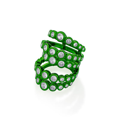 Parakeet  Green Quintuple Ring - Isharya | Modern Indian Jewelry
