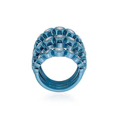 Aqua Blue  Quintuple Ring - Isharya | Modern Indian Jewelry