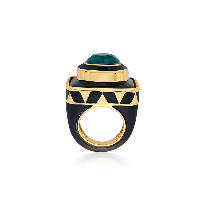 B-dazzle Green Crystal Resin Ring