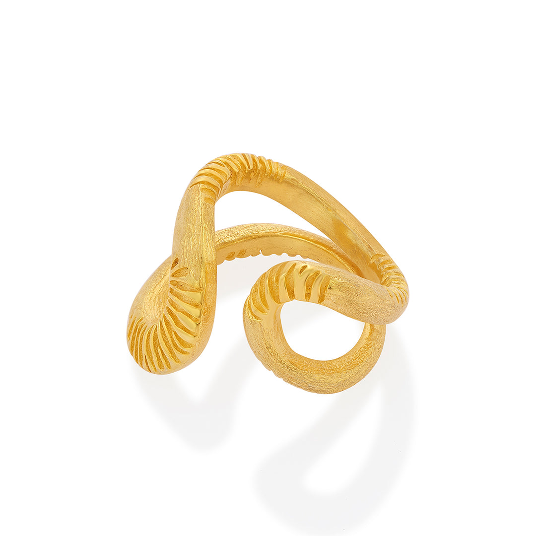 Nagini Textured Ring - Isharya | Modern Indian Jewelry